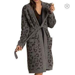 Barefoot Dreams Charcoal Animal Print Robe